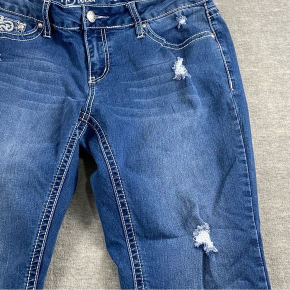 ND Weekend Womens Embroidered Distresse Straight Leg Denim Jeans Size 8 - Picture 6 of 14
